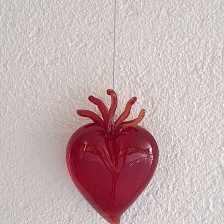 Un cuore per la cura (A Heart for Care) - Murano glass - 20x15x4 cm