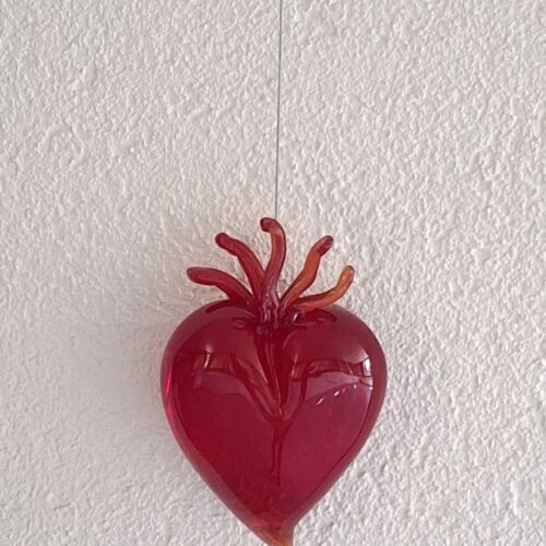 Un cuore per la cura (A Heart for Care) - Murano glass - 20x15x4 cm