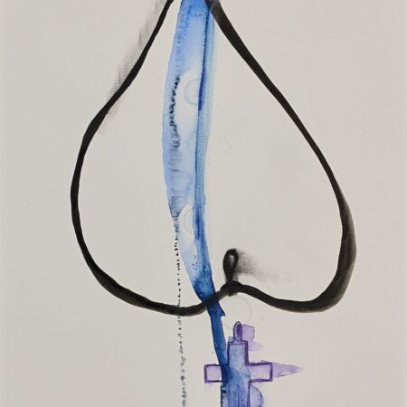 Un cuore per la cura (A Heart for Care) - Mixed media on paper - 44x36 cm