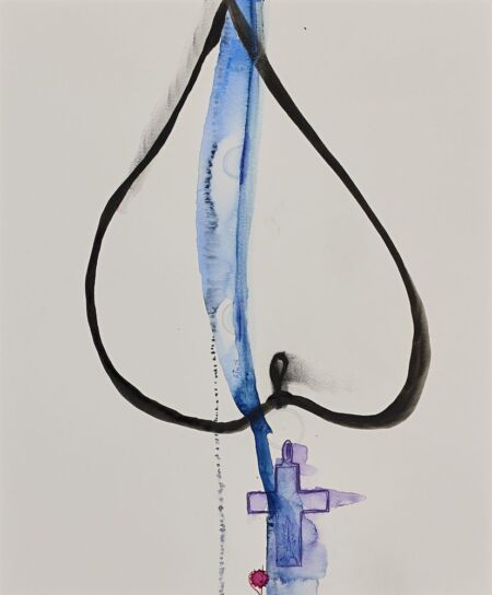 Un cuore per la cura (A Heart for Care) - Mixed media on paper - 44x36 cm