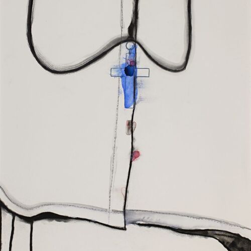 Un cuore per la cura (A Heart for Care) - Mixed media on paper - 64x50 cm