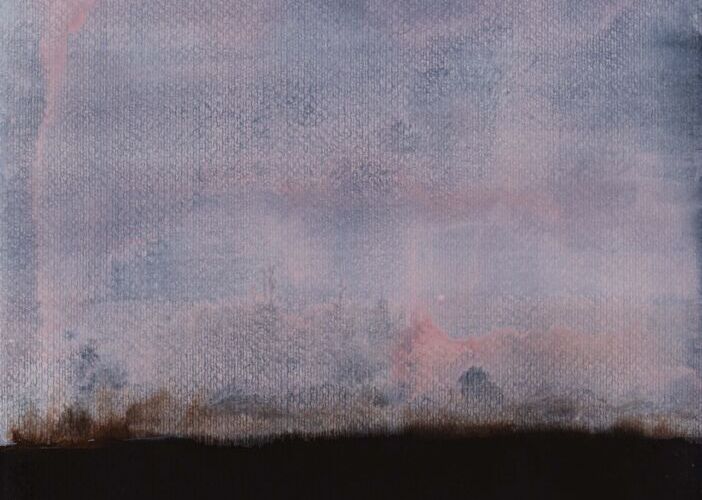 Fog and Vanitas: Visions of the Duomo di Milano - 2025 - Mixed media on paper mounted on canvas - 42x29.5 cm - IA-1289